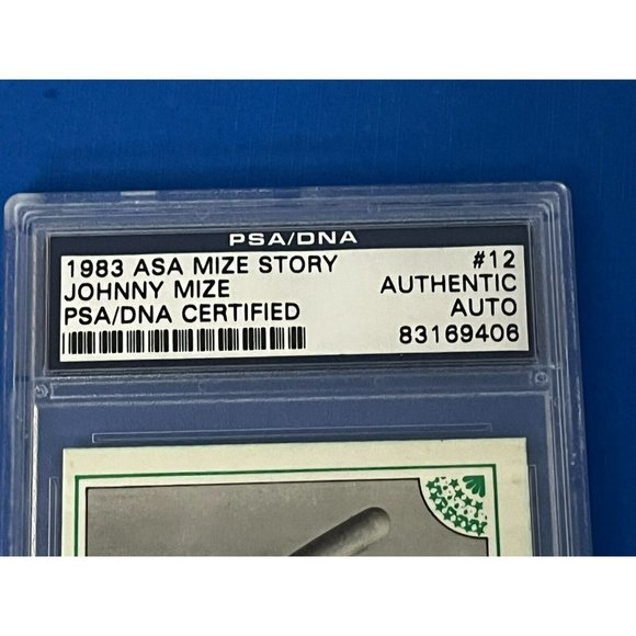THE JOHNNY MIZE STORY 1983 ASA 1951 SERIES CARD # 9 of 12  Johnny Mize HOF Signed 1983 Asa Card Story #12 AUTO Autograph Yankees PSA/DNA